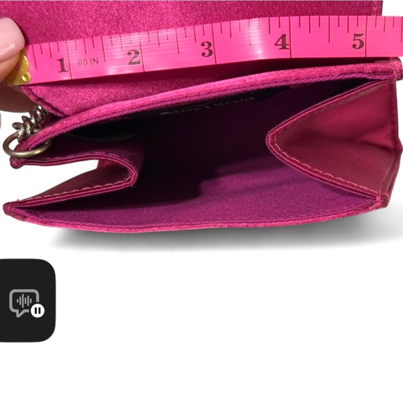 White House Black Market-Hot Pink Satin Bow Chain Wristlet-Barbie Core-Y2K-Glam - Picture 7 of 9